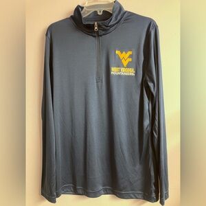 West Virginia Univ. Men’s Pullover Shirt, Medium, Blue/Gold, Long Sleeves